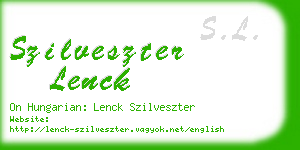 szilveszter lenck business card